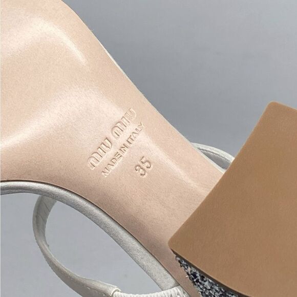 Miu Miu Glitter High Block Heel Sandals size 35 - Picture 16 of 16